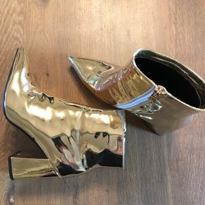 Public Desire pointed Gold metallic ankle boots